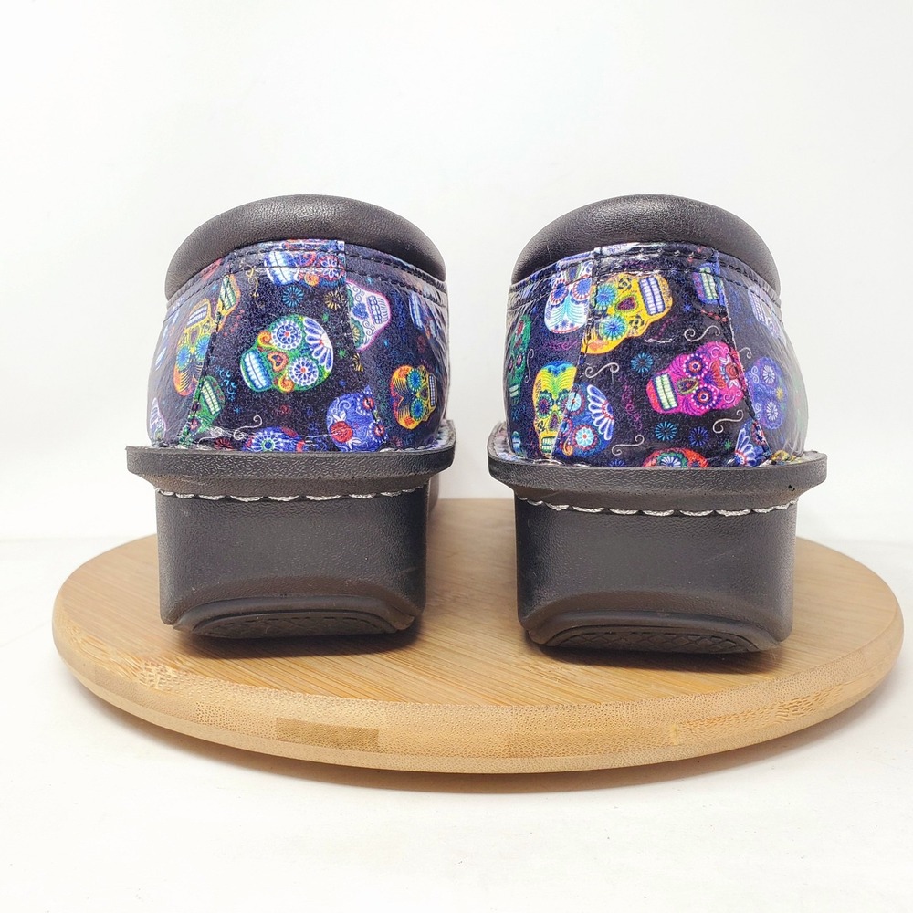Alegria Debra Clogs Womens 42 Black Purple Pink‎ Sugar Skulls Loafer Shoes - Picture 9 of 15